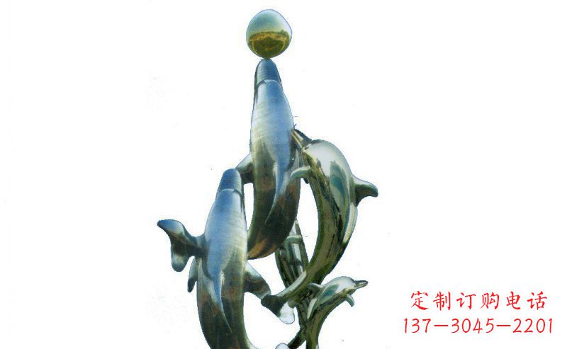 保定优雅而精致的海豚雕塑