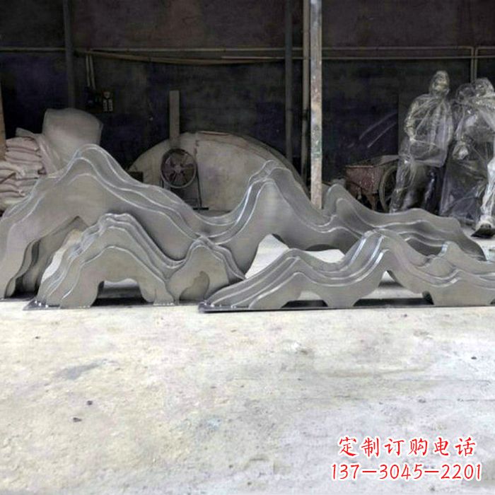 保定精美大型不锈钢假山雕塑