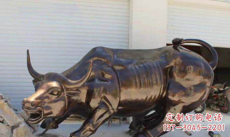 保定广场华尔街铜牛动物铜雕-优质的动物铜雕定制