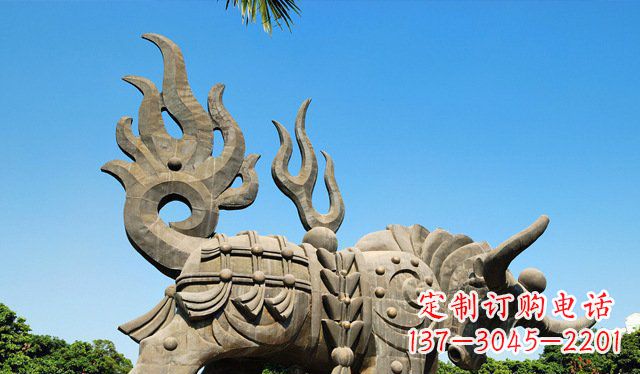保定广场火牛铜雕