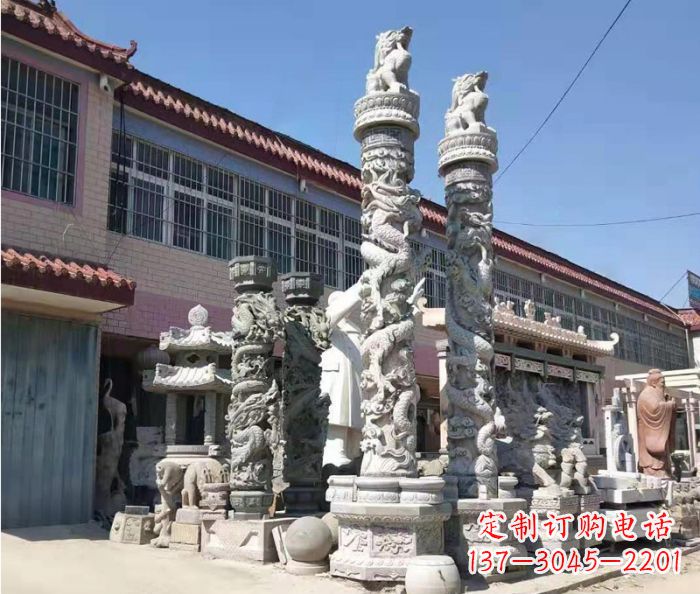 保定品质考究的大理石龙柱石雕