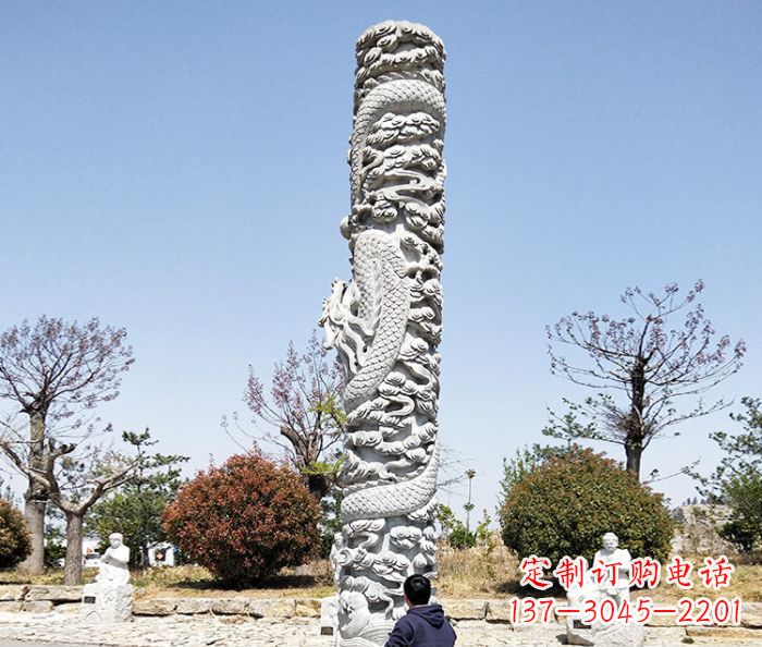 保定欣赏传统工艺的极致雕塑——大理石盘龙柱石雕