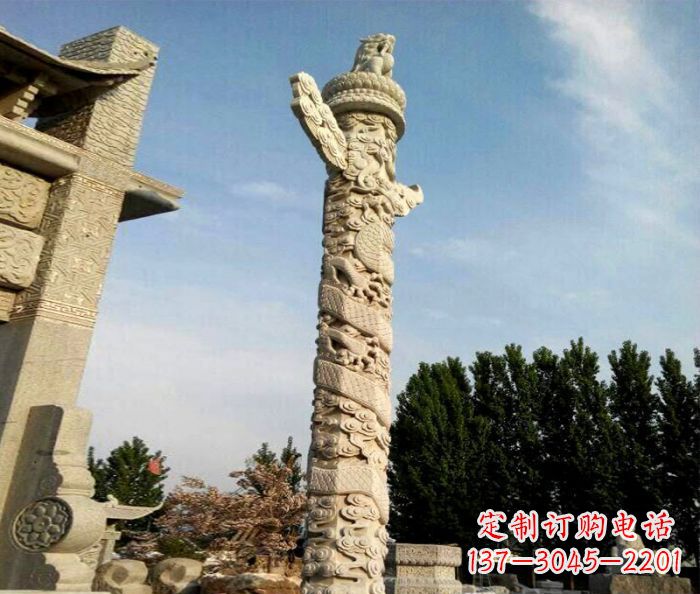 保定广场景观华表石雕 (2)