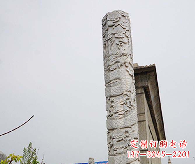 保定广场景观盘龙柱石雕 (3)