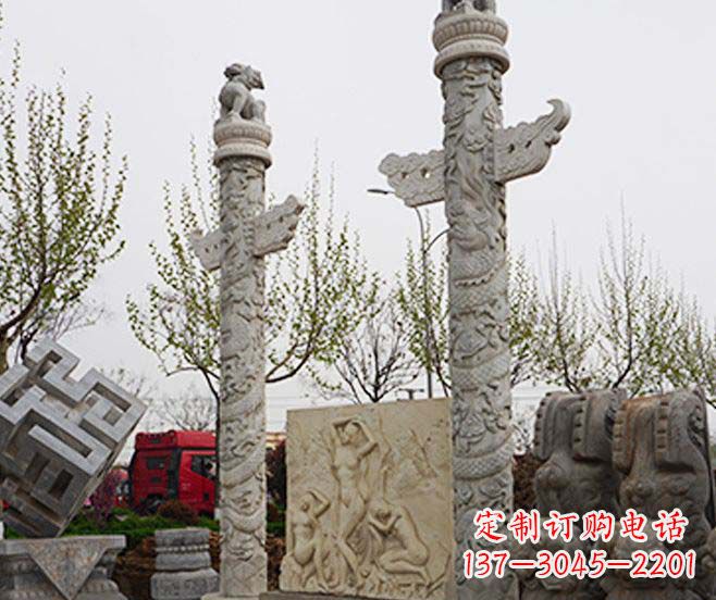 保定盘龙柱石雕华丽装点美丽家园
