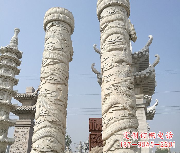 保定传承雄风,精美绝伦的盘龙柱石雕