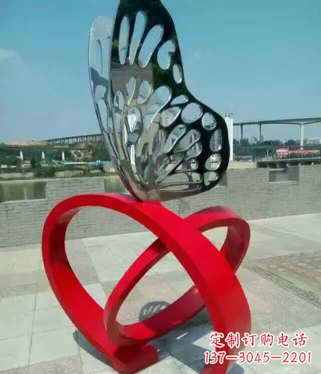 保定广场烤漆不锈钢蝴蝶雕塑