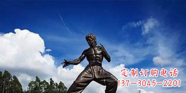 保定广场李小龙名人铜雕