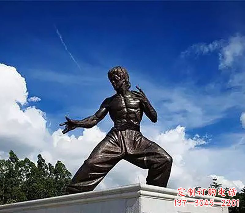 保定广场李小龙铜雕