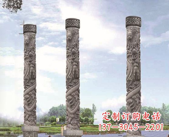 保定精美雕塑盘龙柱,美化您的室外空间