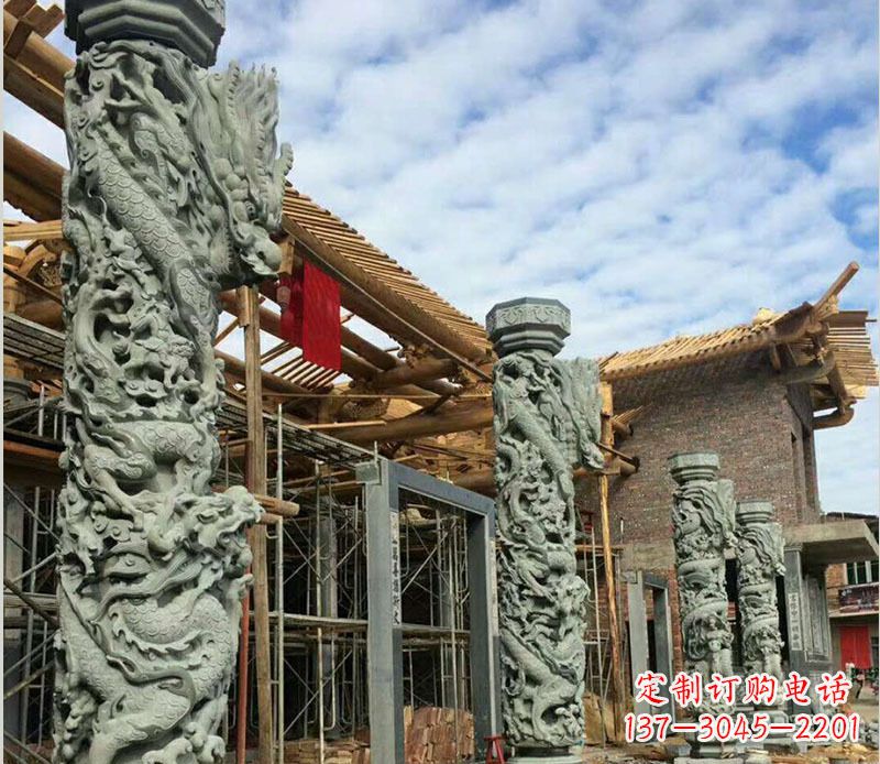 保定高雅大气的龙柱石雕
