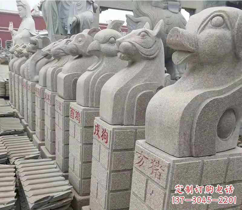 保定中领雕塑：十二生肖精美石雕