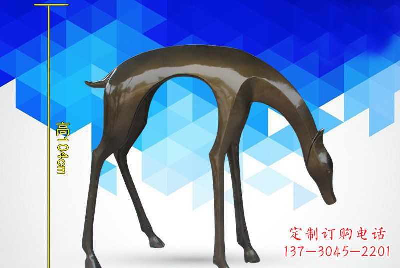保定铜镜面鹿雕塑,高端雕塑定制