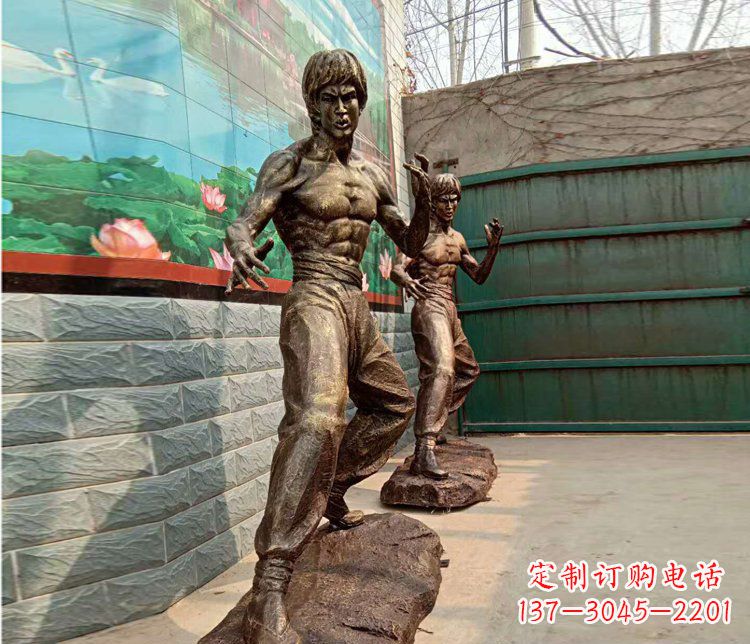 保定专业定制李小龙铜雕小品