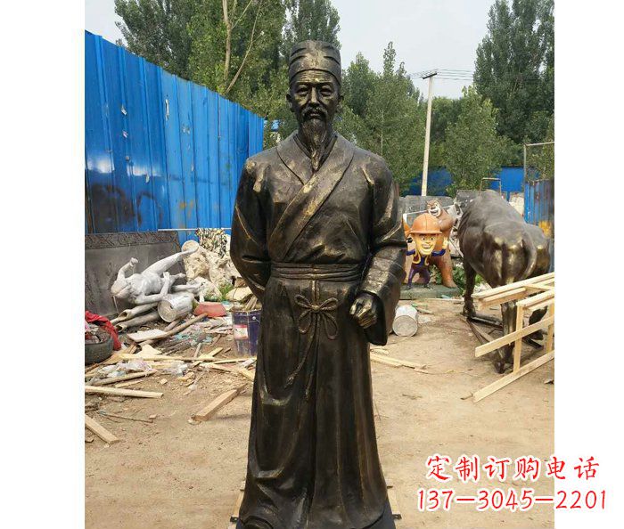 保定领雕塑定制广场铜雕刘备人物雕塑