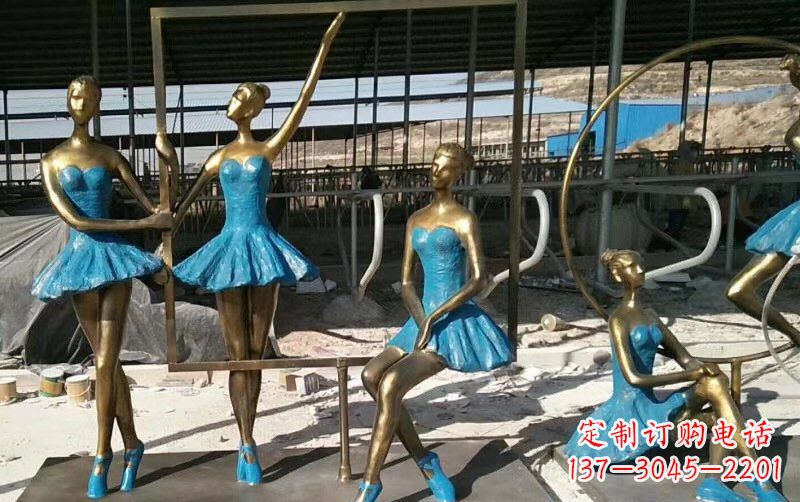 保定广场铜雕美女跳芭蕾人物雕塑
