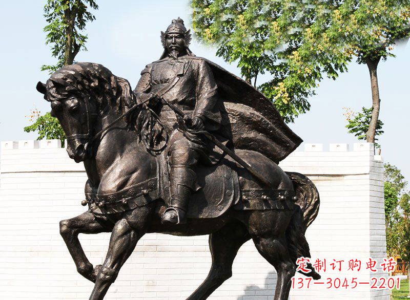 保定广场铜雕骑马战士人物雕塑