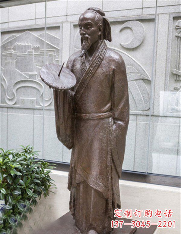 保定广场铜雕时间日晷人物雕塑