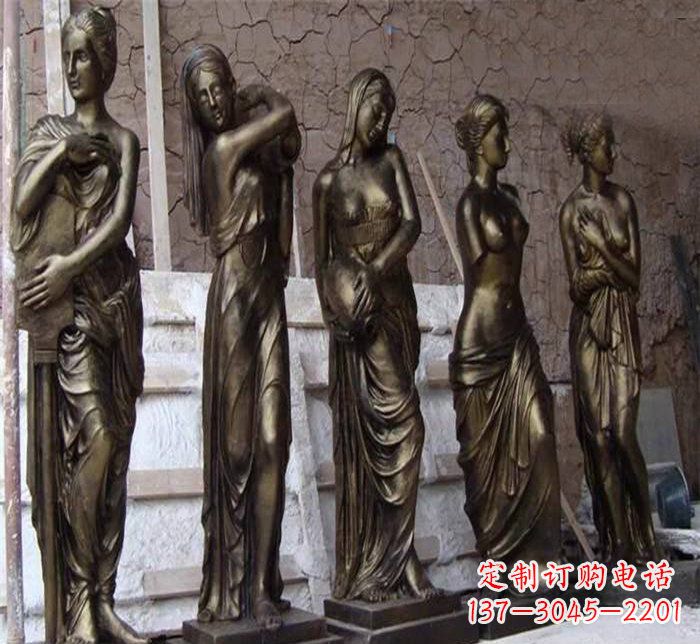 保定浪漫美女装饰铜雕四方