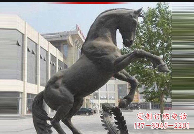 保定广场铜雕跳跃马动物雕塑