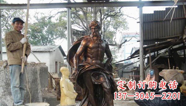 保定广场西方男人人物铜雕