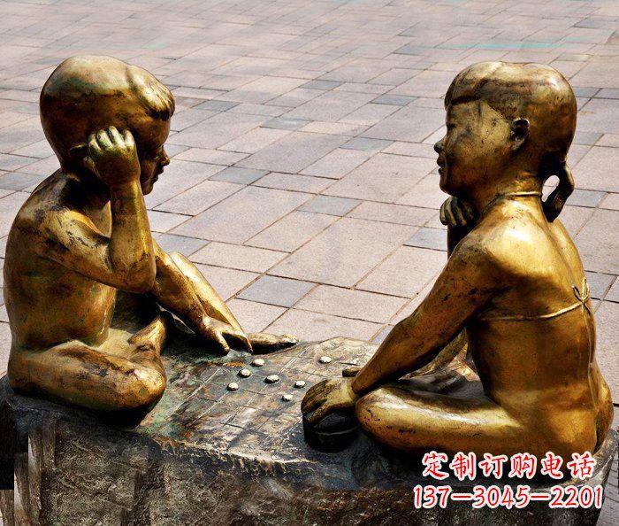 保定记忆印象：青春小孩铜雕