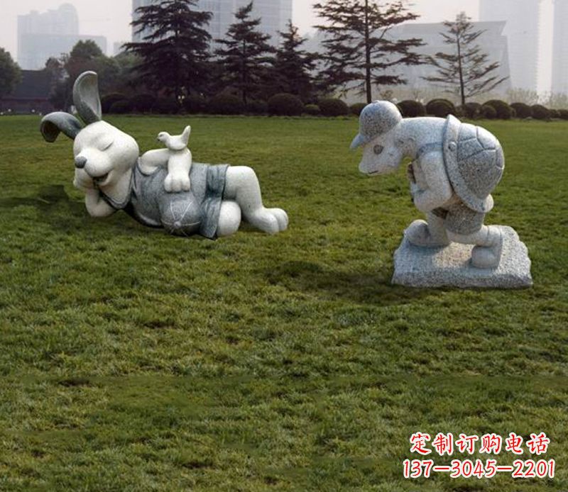 保定中领雕塑独特的石雕兔子