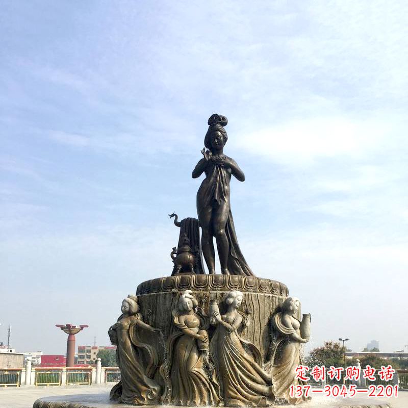 保定贵妃出浴景观雕塑-城市园林历史人物中国古代四大美女大象
