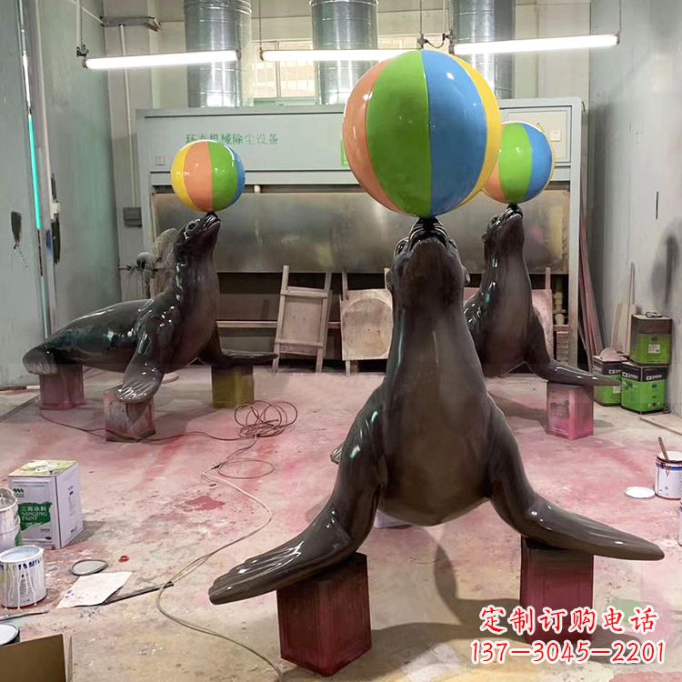 保定海豹玻璃钢雕塑,让您触手可及的自然风情
