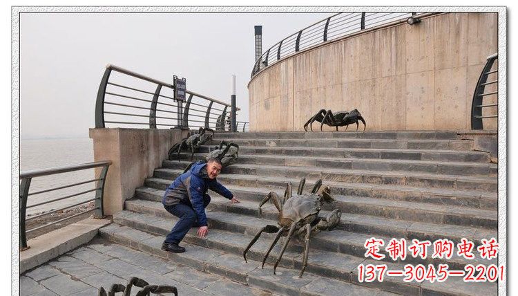 保定海边铜螃蟹雕塑是由中领雕塑定制生产的一款…