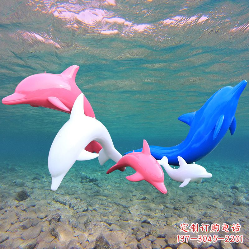 保定海豚玻璃钢彩绘雕塑
