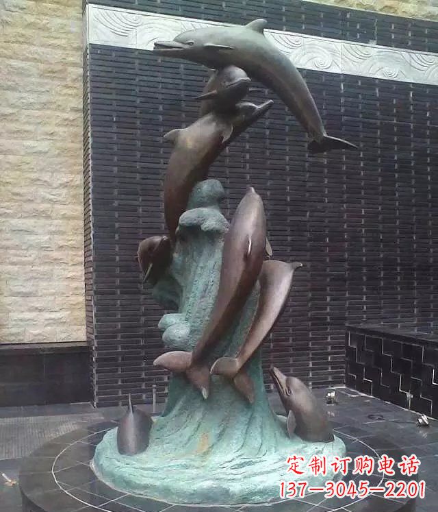 保定海豚铜雕
