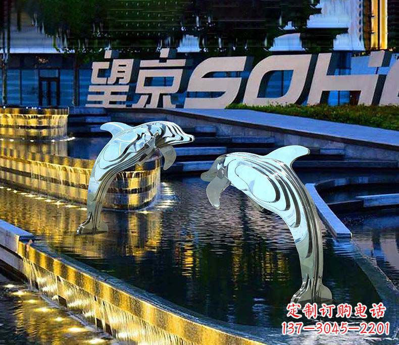 保定可爱海豚不锈钢雕塑