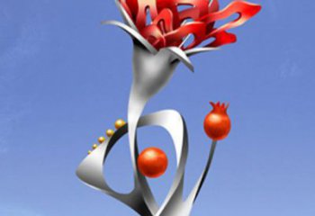 保定精美不锈钢石榴花雕塑，震撼了审美的眼睛