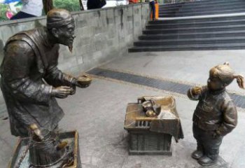 保定小女孩铜雕，古朴优雅
