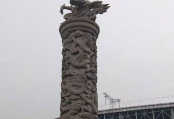 保定中领雕塑|仿古盘龙柱石雕