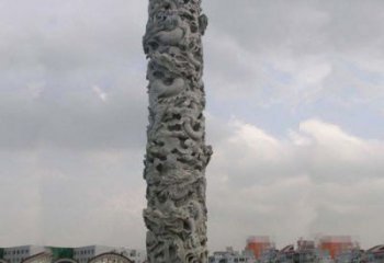 保定精美仿古盘龙柱石雕