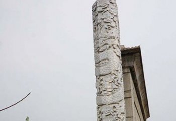 保定精美艺术品，象征霸气，盘龙柱石雕