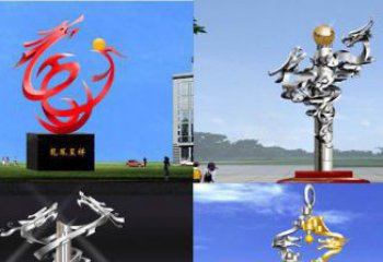 保定中领雕塑：传递意义的龙凤呈祥不锈钢雕塑