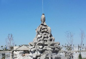 保定令人称羡的广场龙龟喷泉石雕
