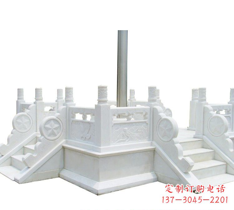保定精美的汉白玉升旗台雕塑