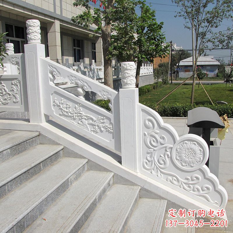 保定精美定制,汉白玉大理石栏板雕塑