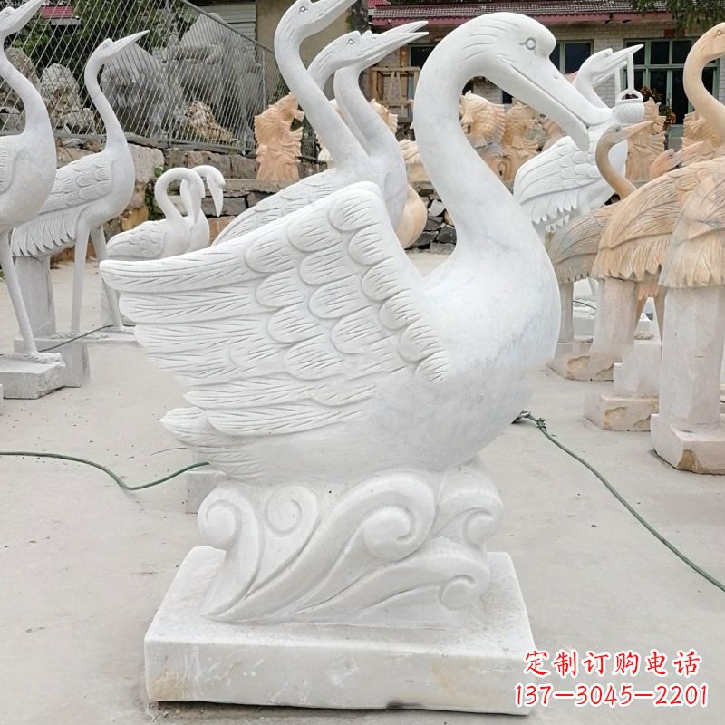 保定中领雕塑:精美的吐水天鹅雕塑