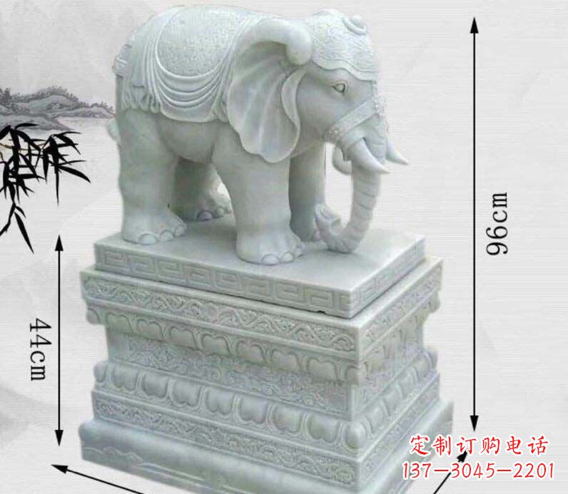 保定汉白玉大象门口镇宅石雕