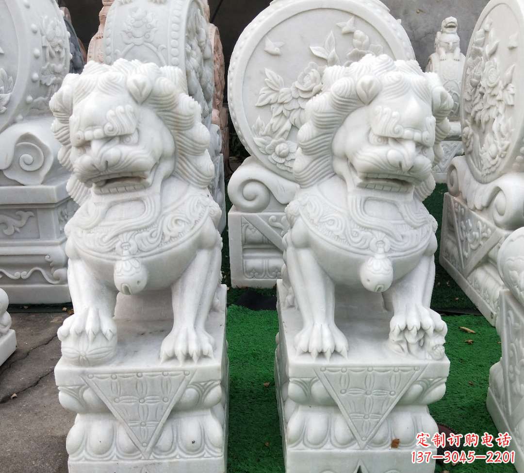 保定精致汉白玉狮子雕塑