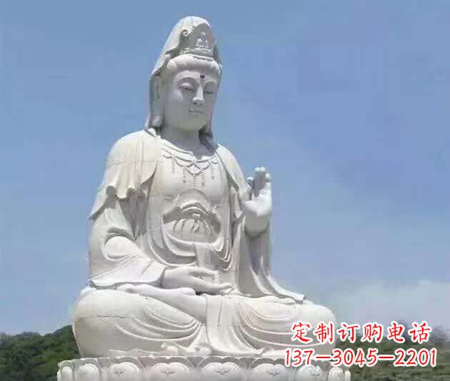 保定精致汉白玉观音雕塑