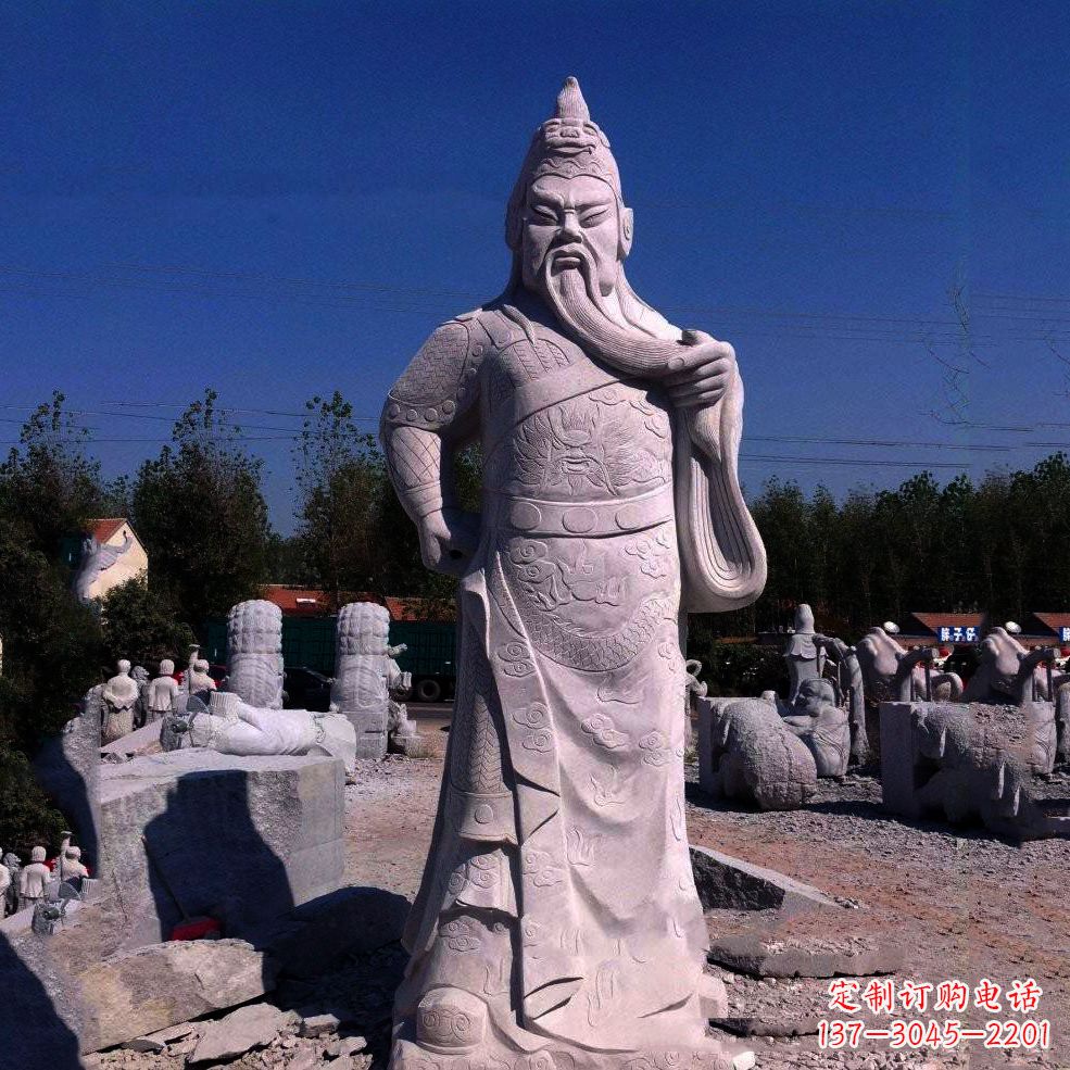 保定中领雕塑-精致关羽石雕塑