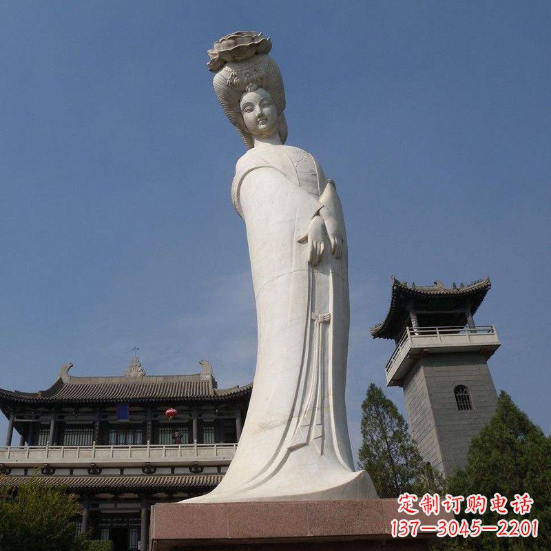 保定汉白玉贵妃石雕像-精美绝伦的杨玉环雕像