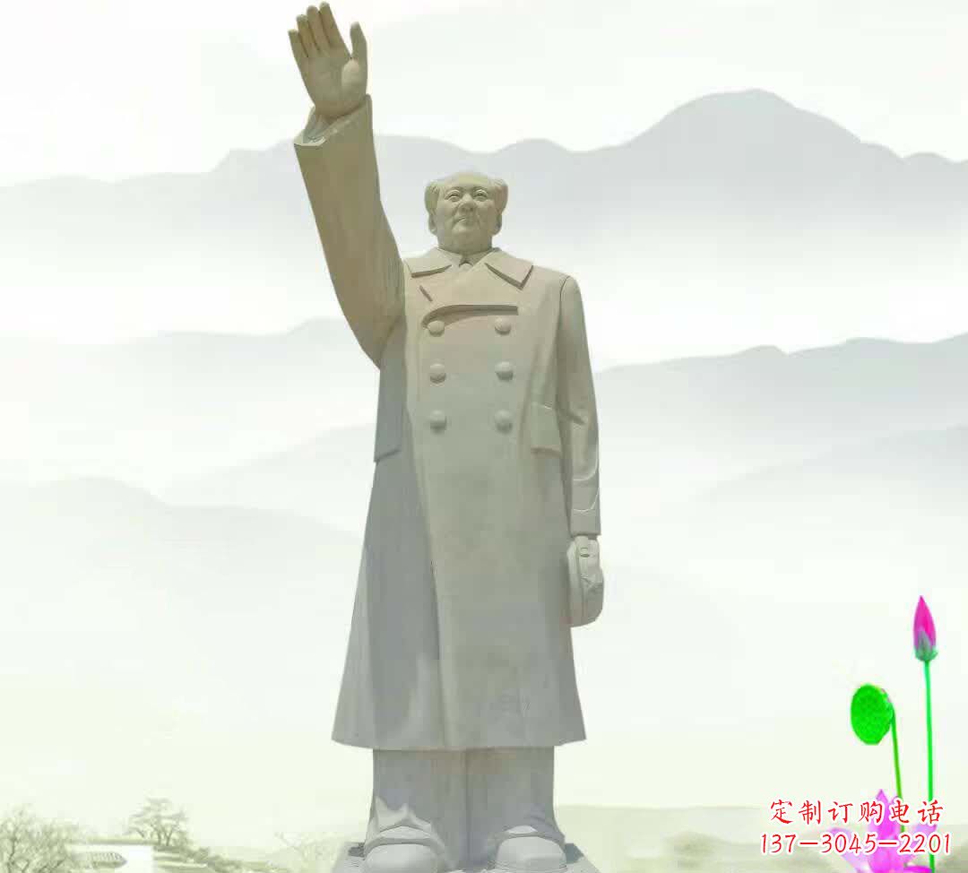 保定汉白玉打造的毛泽东雕塑