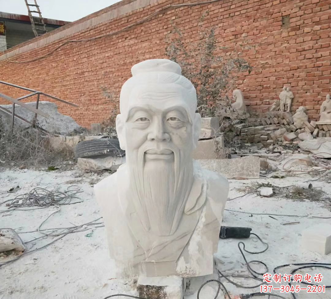保定专业制作纯正汉白玉孔子雕塑